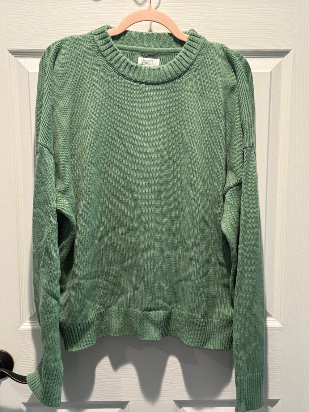 Nwt Market & Spruce Green Knit Crewneck Sweater Xl — image 2 of 4